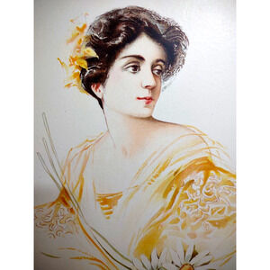 Eleanora Duse Victorian Art Print Flower Women Eminent Actresses 1904 Maud Stumm